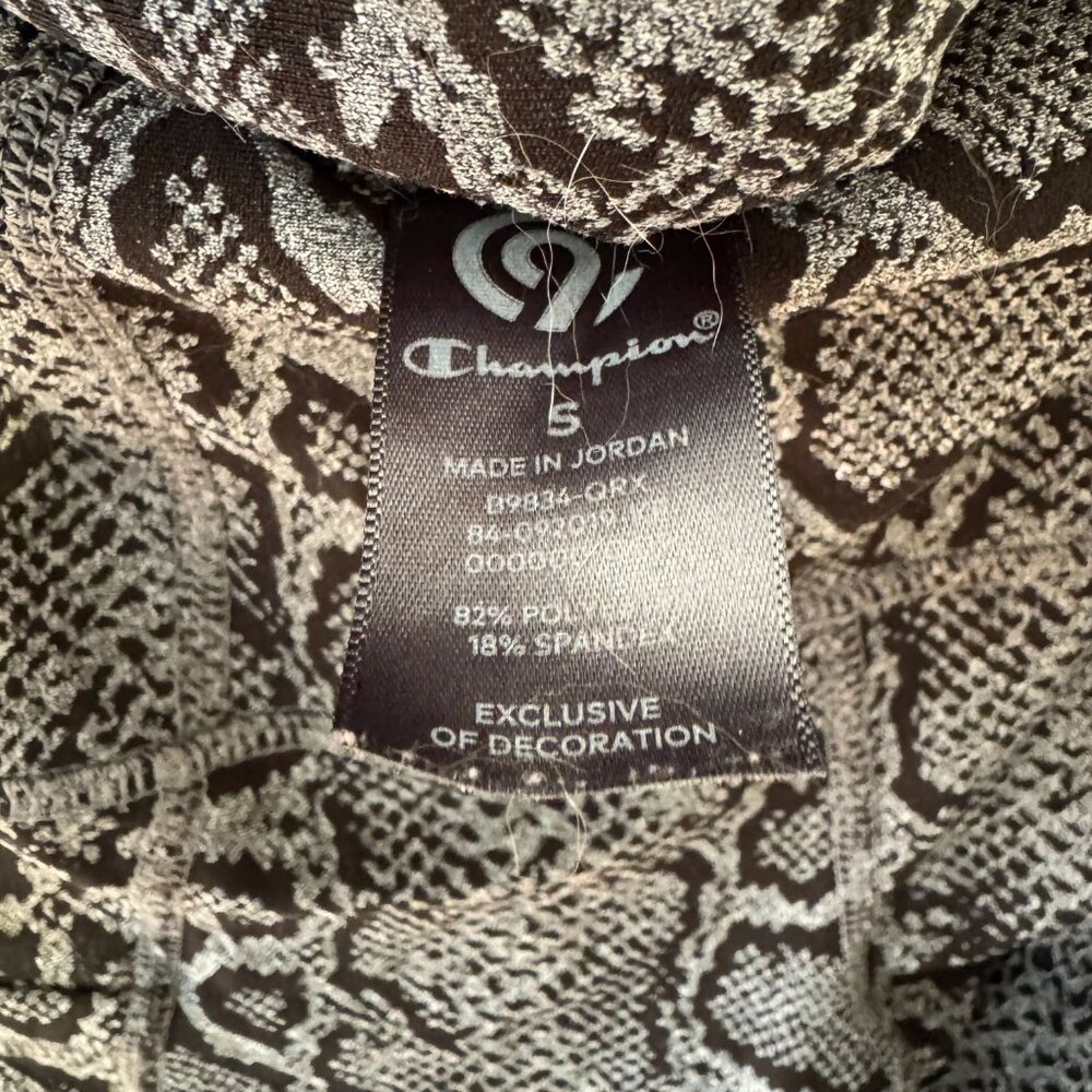 Champion‎ Black and Grey Snakeskin Printed Leggings - Size Small - Picture 4 of 6